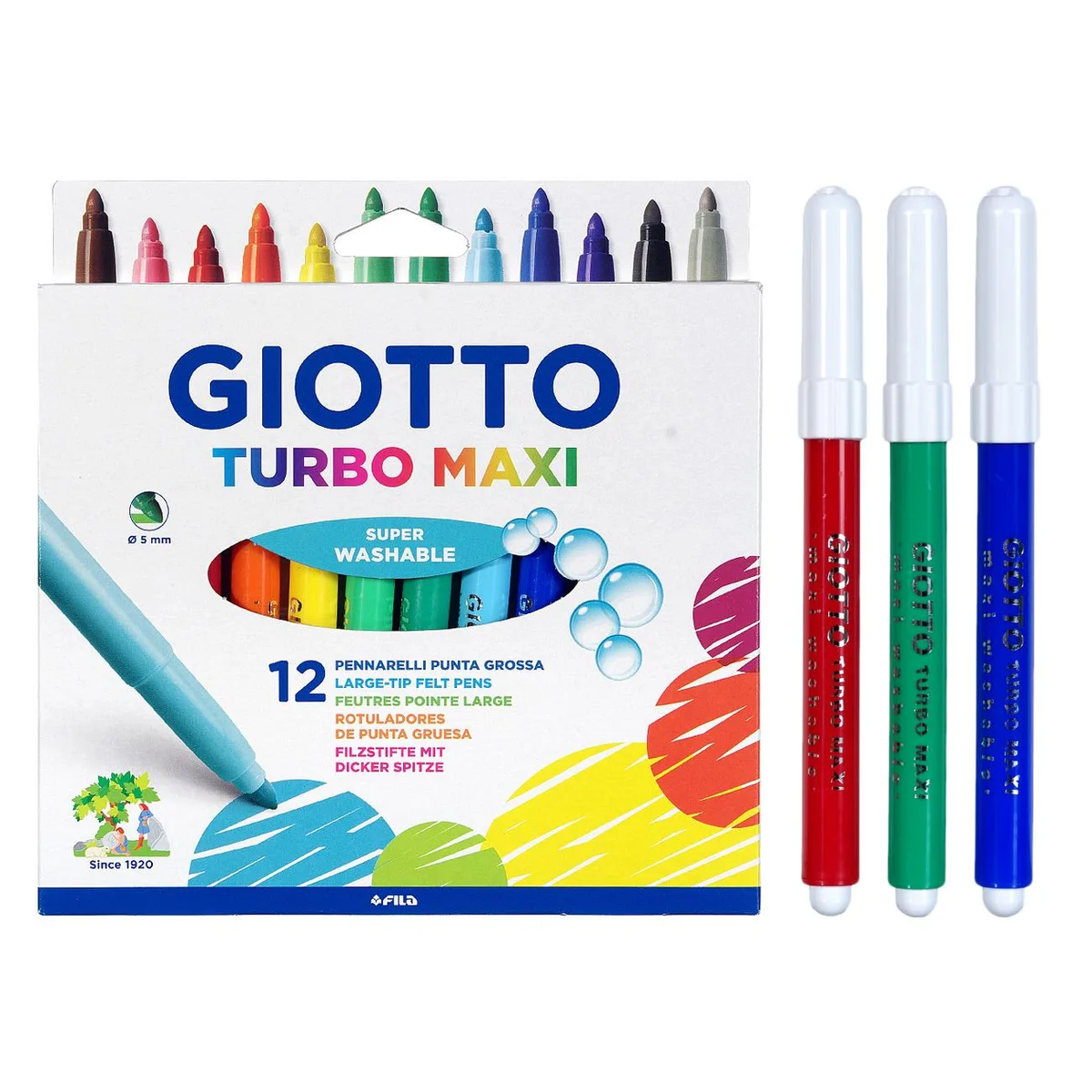 Feutres Giotto Turbo Maxi 12 couleurs