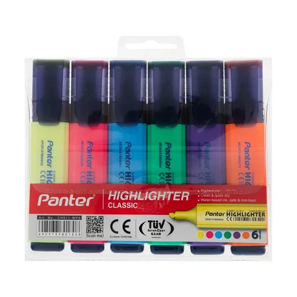 Surligneurs Panter Highlighter Classic 6 couleurs