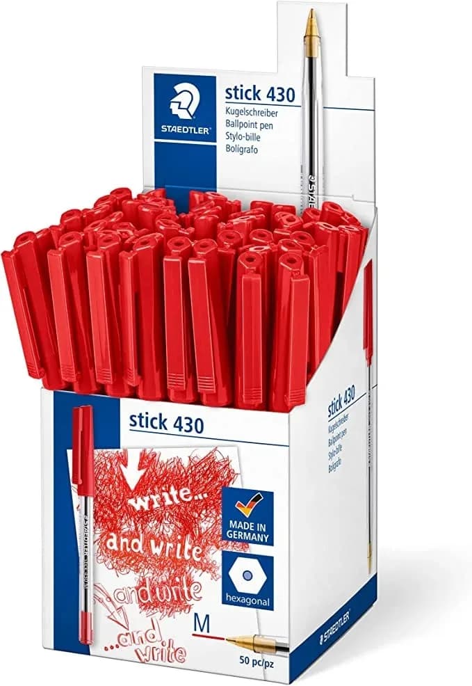 Presentoir stylos Staedtler Stick 430 rouge