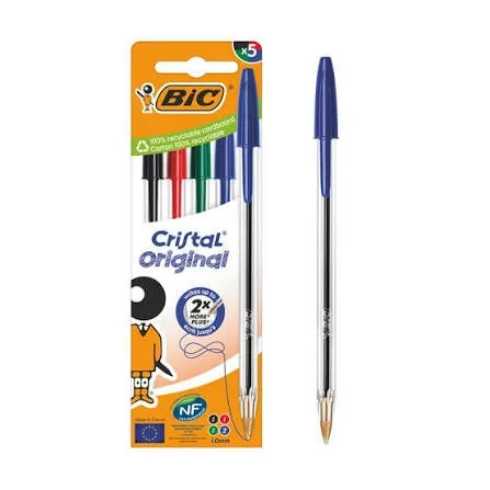 Stylos BIC Cristal Original 5 couleurs