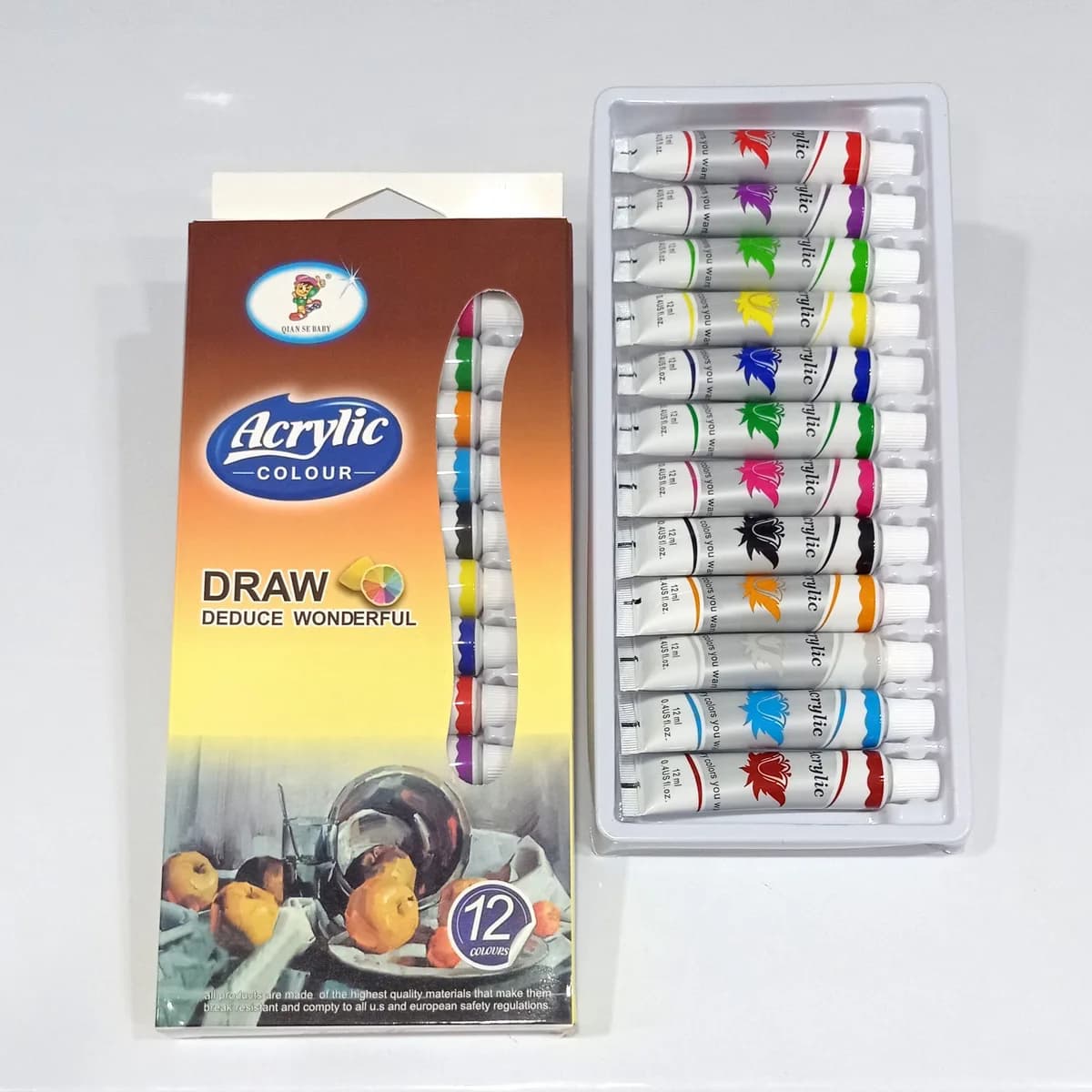 Peinture acrylique Acrylic Colour 12 tubes