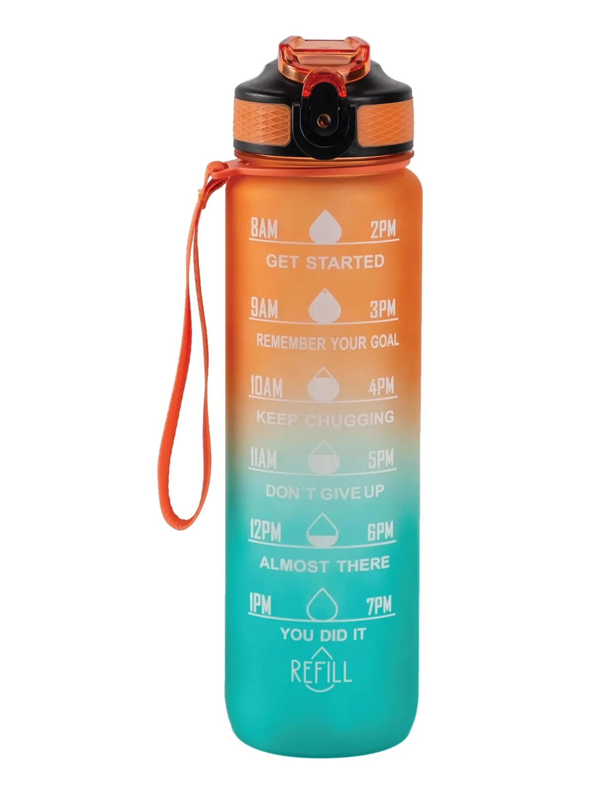 Gourde graduee motivationnelle orange