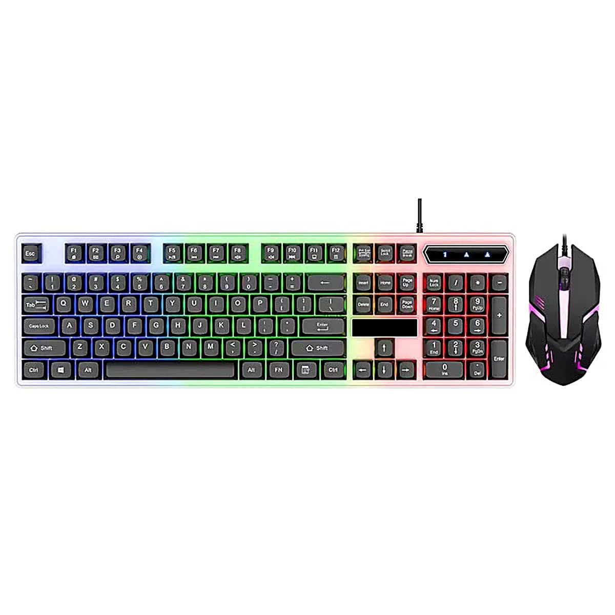 Ensemble clavier et souris rétroéclairés RGB, touches colorées